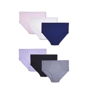 Fit For Me By Fruit Of The Loom Womens Multicolor Cotton Brief Panties Size 9